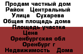 Продам частный дом › Район ­ Центральный › Улица ­ Сухарева › Общая площадь дома ­ 33 › Площадь участка ­ 100 › Цена ­ 770 000 - Оренбургская обл., Оренбург г. Недвижимость » Дома, коттеджи, дачи продажа   
